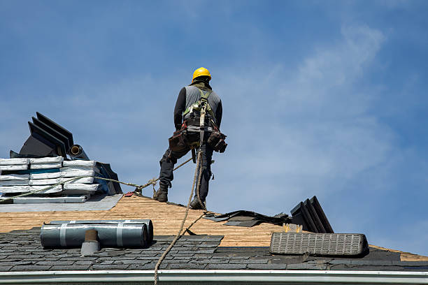 Professional Gutter Installation technician working in Twin Lake, MI